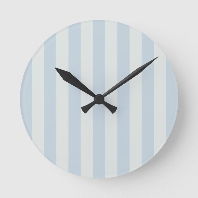 Horloge Ronde Rayures bleu clair (Recto)