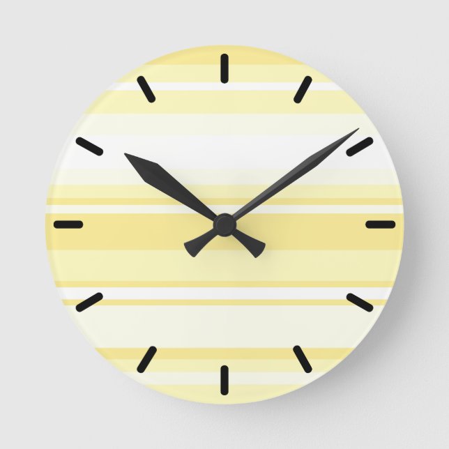 Horloge Ronde Rayures de citron (Recto)