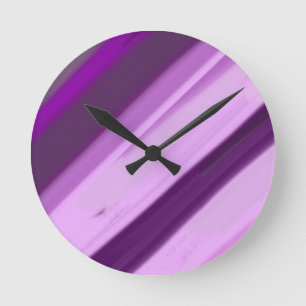 Horloge Ronde Rayures de lavande violette