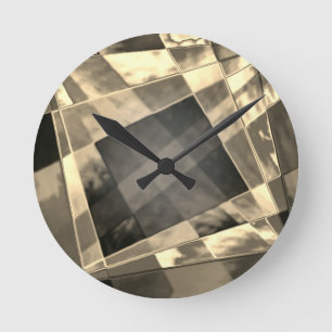 Horloge Ronde Rectangles inclinées dans les tons bois ou beige?