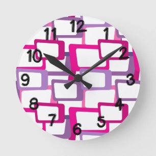 Horloge Ronde Rectangles modernes du milieu du siècle