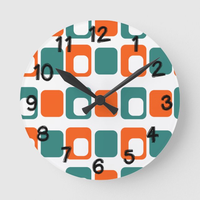 Horloge Ronde Rectangles ouvertes et fermées  (Recto)