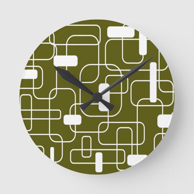 Horloge Ronde Rectangles ouvertes et fermées - Camo  (Recto)