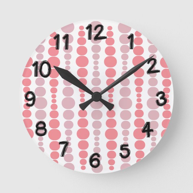 Horloge Ronde Rectangles roses modernes (Recto)