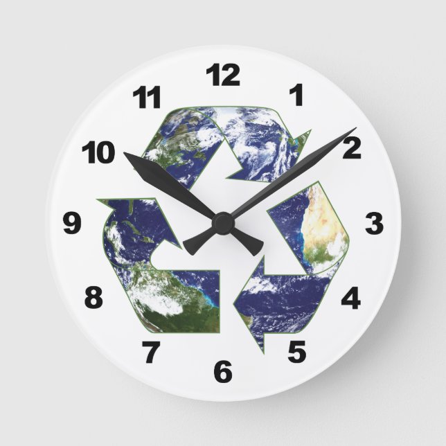 Horloge Ronde Recyclage de la terre (Recto)