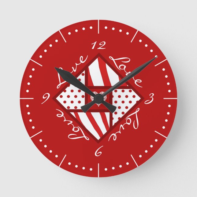 Horloge Ronde Red 4 Carré Saint Valentin (Recto)