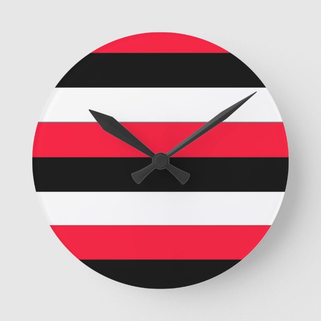 Horloge Ronde Red, black and white stripes (Recto)