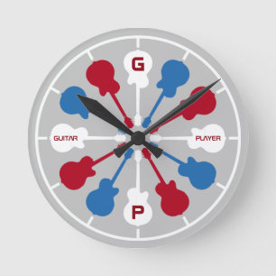 Horloge Ronde red/blue guitititar