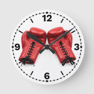 Horloge Ronde Red Boxing Gloves Wall Clock, Boxing Clock Face