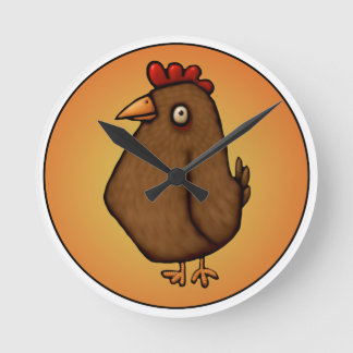 Horloge Ronde Red Brown Chicken