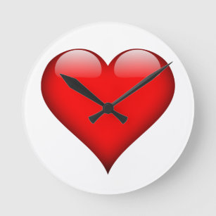 Horloge Ronde Red Heart Love