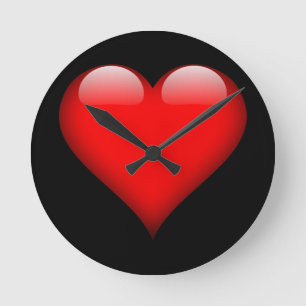 Horloge Ronde Red Heart Mariage d'amour tendance