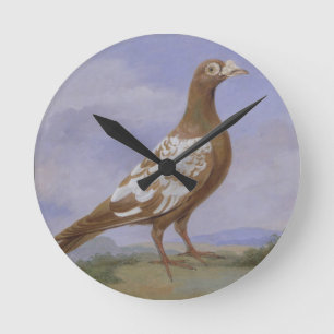 Horloge Ronde Red Pied Carrier Pigeon (oil on canvas)