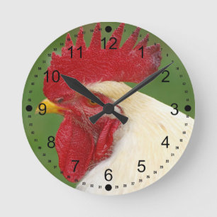 Horloge Ronde Red Rooster's Comb Country Rooster Gifts
