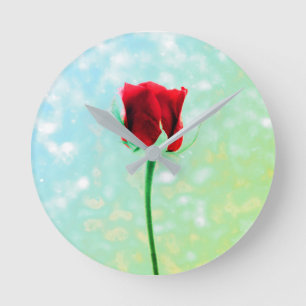 Horloge Ronde Red Rose