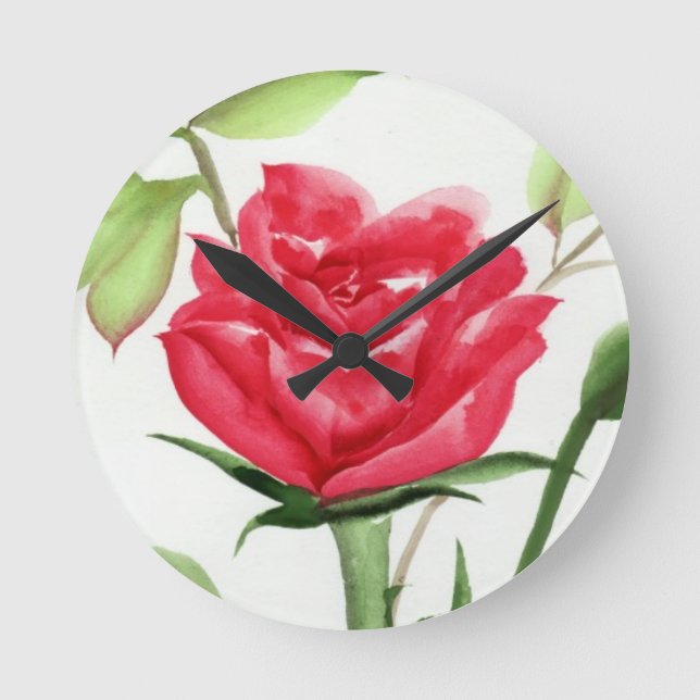 Horloge Ronde Red Rose (Recto)