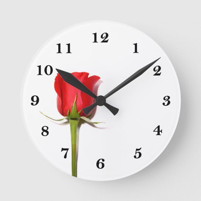 Horloge Ronde Red Rose Wall Clock (Recto)