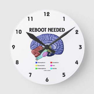 Horloge Ronde Redémarrage nécessaire (Humour cérébral anatomique