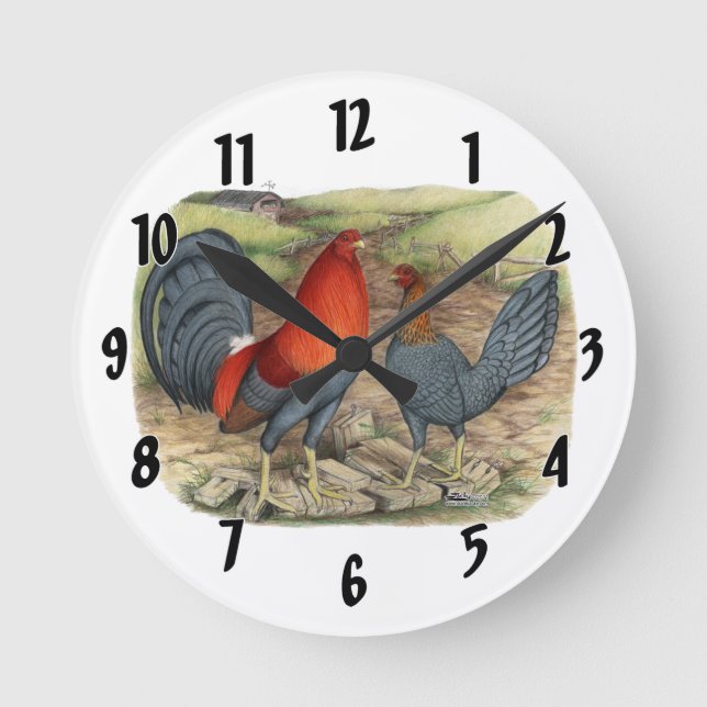 Horloge Ronde Reds bleus américains (Recto)