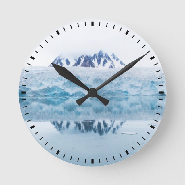 Horloge Ronde Reflets de glacier, Norvège (Recto)