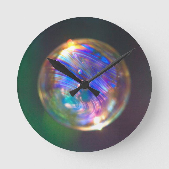 Horloge Ronde Réflexion de bulle flottante (Recto)