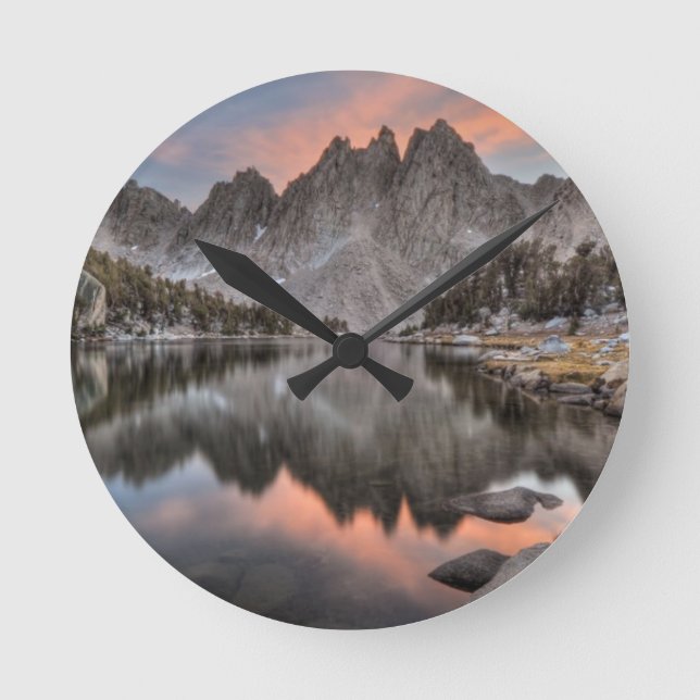 Horloge Ronde Réflexions de sommets de Kearsarge de soirée (Recto)