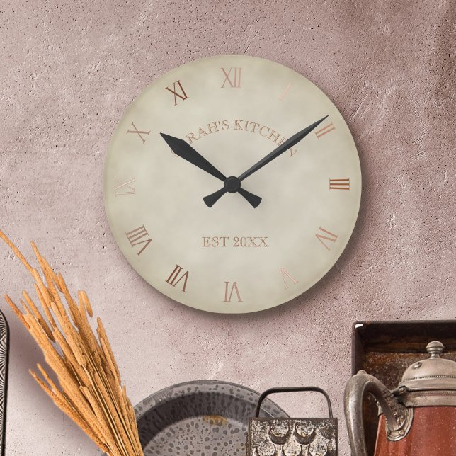 Horloge Ronde Regarder d'antiquité personnalisé Cuisine Maison d (A lovely addition to your farmhouse kitchen. Just add your name and year established)