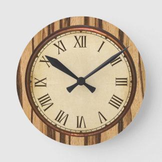 Horloge Ronde Regarder le bois et l'horloge Vintage face
