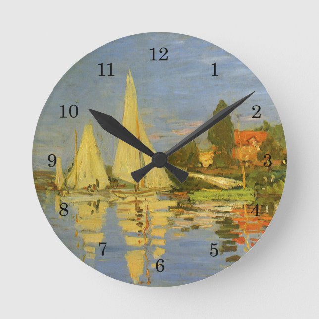 Horloge Ronde Régate à Argenteuil par Claude Monet (Recto)