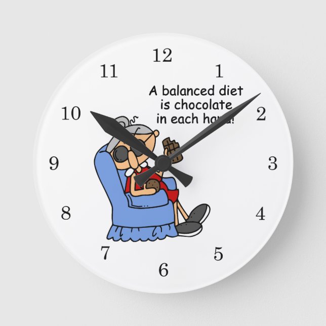 Horloge Ronde Régime équilibré de chocolat (Recto)