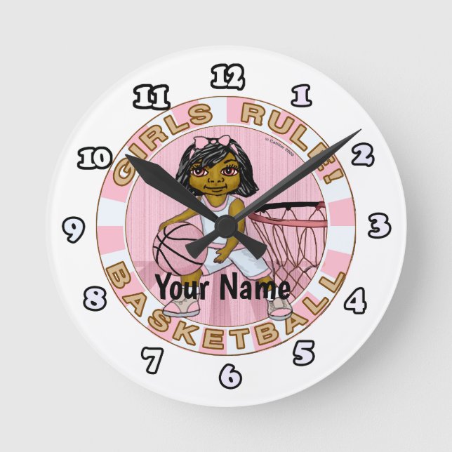 Horloge Ronde Règles de filles Basketball  (Recto)