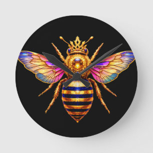 Horloge Ronde Reine Abeille Avec Couronne