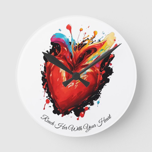 Horloge Ronde Rejoignez-La Avec Votre Coeur (Recto)