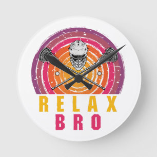 Horloge Ronde Relax Bro Lacrosse