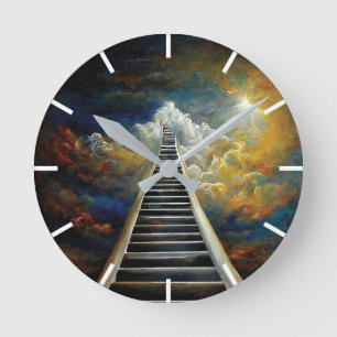 Horloge Ronde Religion et Afterlife Painting Stairway