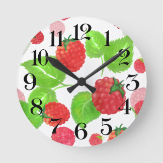 Horloge Ronde reloj de pared frambuesas a la acuarela
