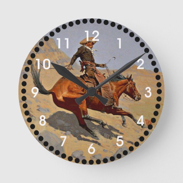 Horloge Ronde Remington : Le Cowboy, le cow-boy américain (Recto)