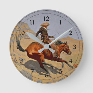 Horloge Ronde Remington : Le Cowboy, le cow-boy américain