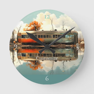 Horloge Ronde Remorque Caravan vintage RV Thunder_Cove