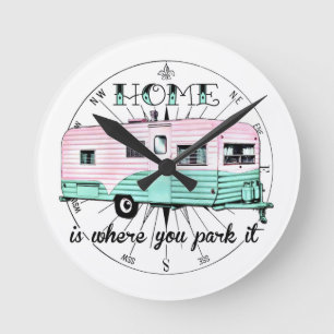 Horloge Ronde Remorque vintage - Accueil où vous le garez