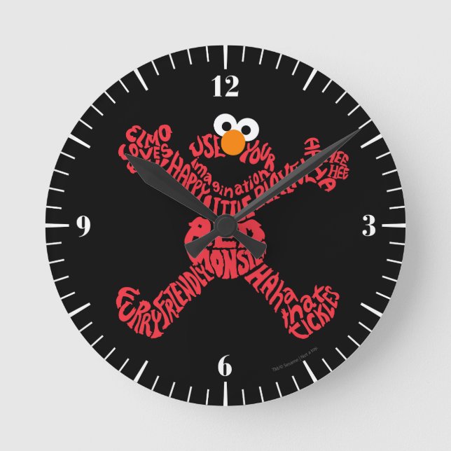 Horloge Ronde Remplissage Motif Elmo (Recto)