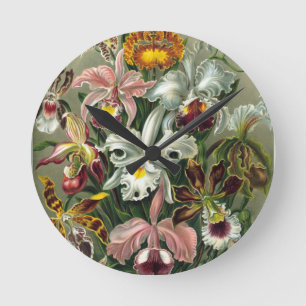 Horloge Ronde rendez-vous romantique fleurs s'il vous plaît chic