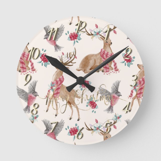 Horloge Ronde Rennes, oiseaux, fleurs adorables   (Recto)