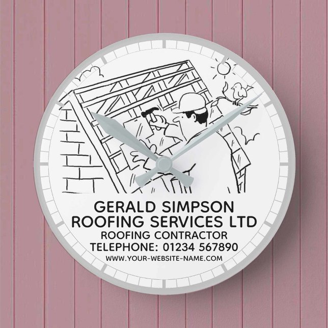 Horloge Ronde Réparations des toitures de l'entrepreneur (Créateur téléchargé)