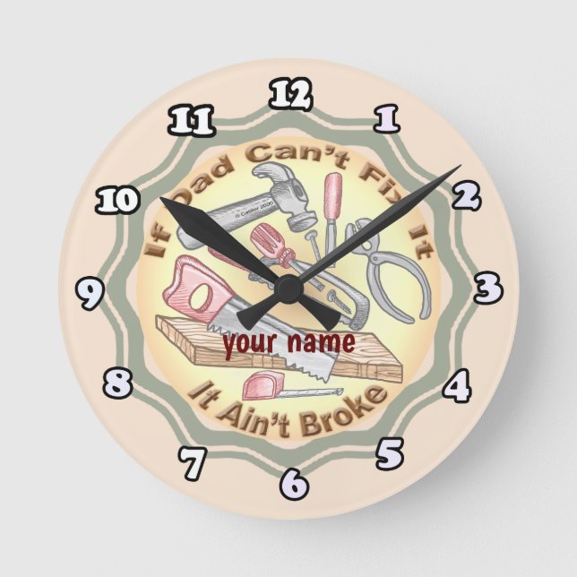 Horloge Ronde Répare-le Papa  (Recto)