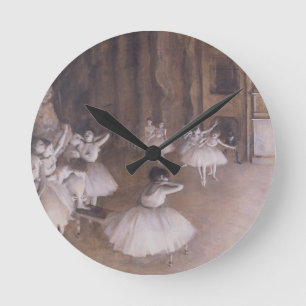 Horloge Ronde Répétition de ballet d'Edgar Degas   sur l'étape,