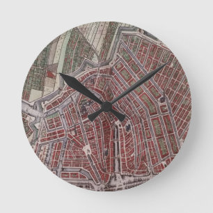 Horloge Ronde Réplique carte de la ville d'Amsterdam 1652