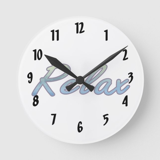 Horloge Ronde Reposez le nuage vert bleu souligné (Recto)