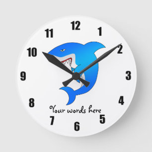 Horloge Ronde Requin bleu