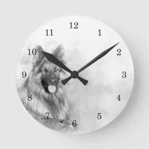 Horloge Ronde Rescue German Shepherd Dog Round Clock